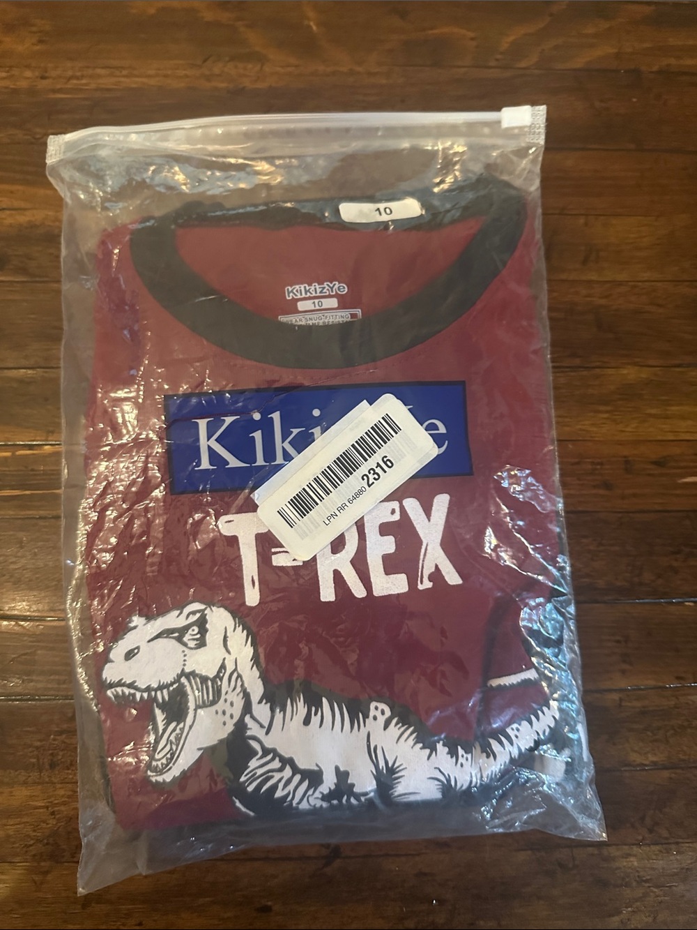 Boys' Maroon T-Rex Short Sleeve Tee